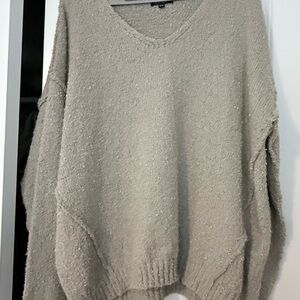 Ava Lane Boutique Plush Bouclé Sweater - Taupe